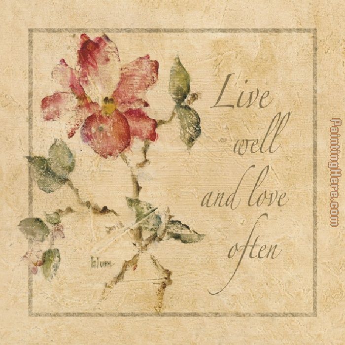 Floral Sentiments I painting - Cheri Blum Floral Sentiments I art painting